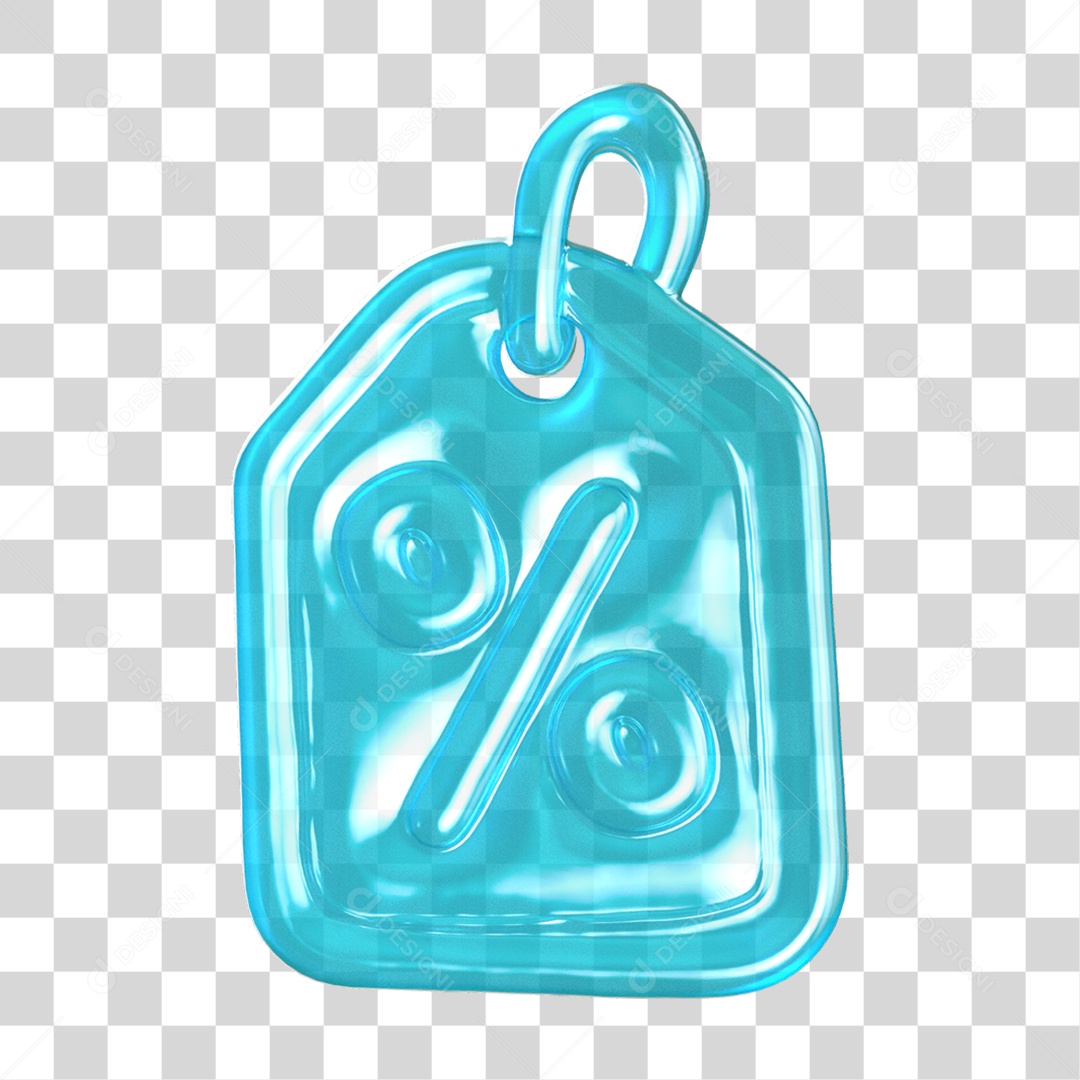 Ícone 3D Etiqueta de Desconto PNG Transparente