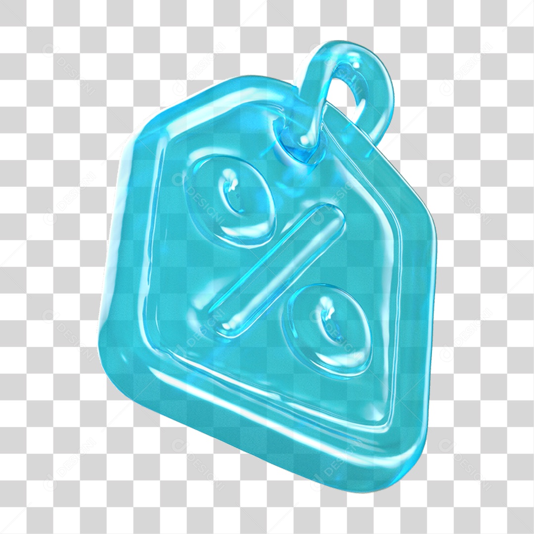Ícone 3D Etiqueta de Desconto PNG Transparente
