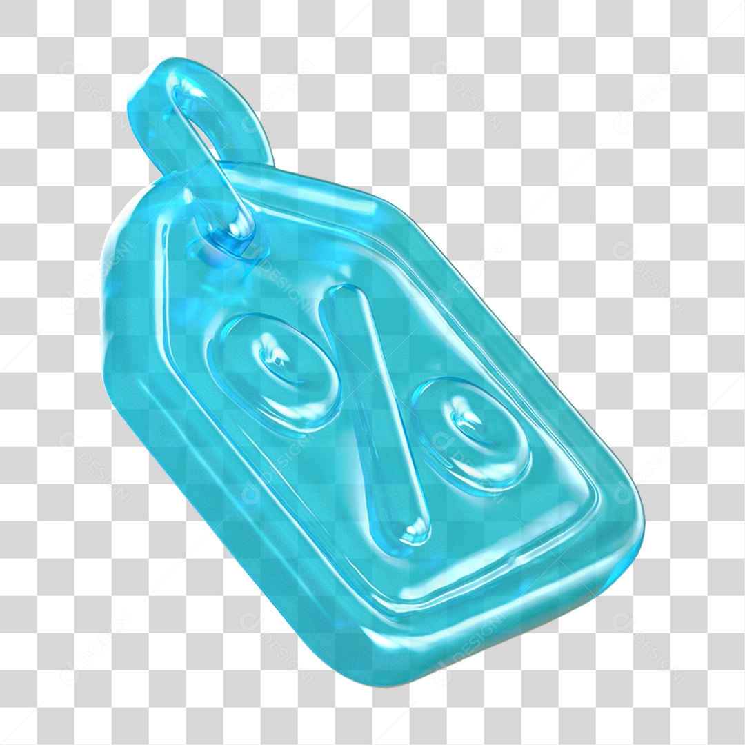 Ícone 3D Etiqueta de Desconto PNG Transparente