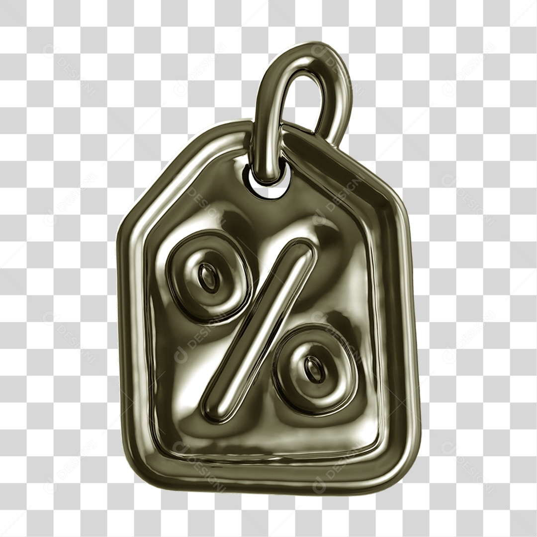 Ícone 3D Etiqueta de Desconto PNG Transparente