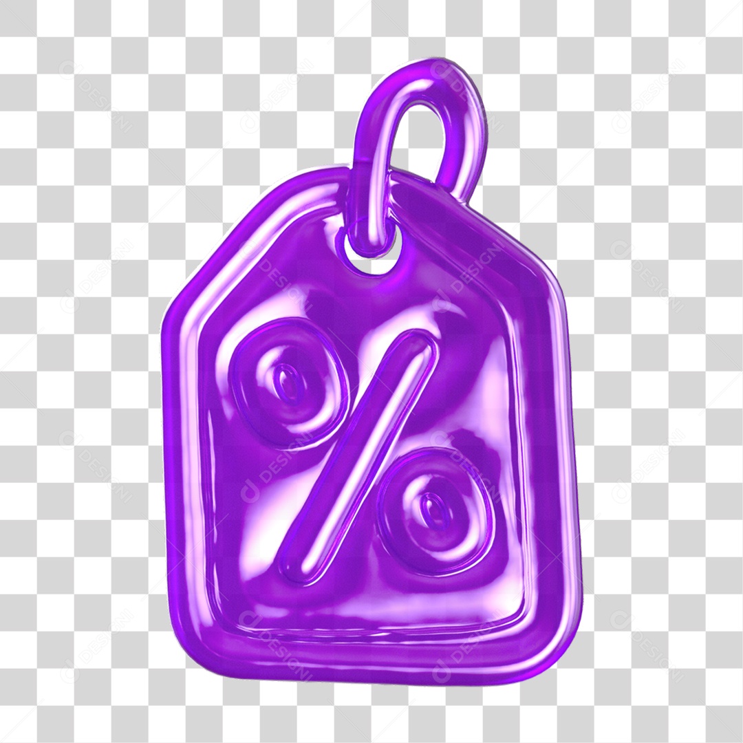Ícone 3D Etiqueta de Desconto PNG Transparente