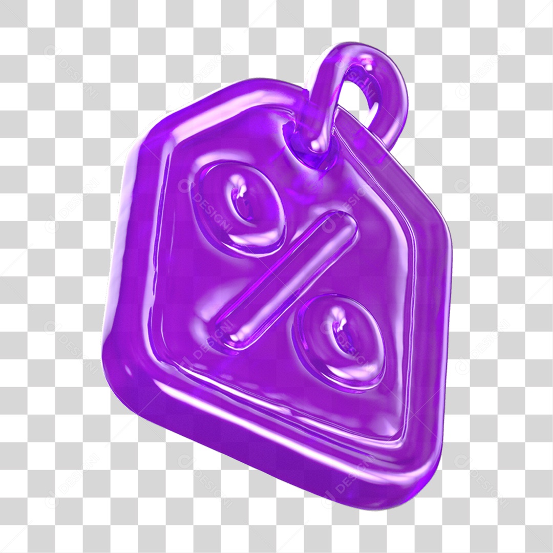Ícone 3D Etiqueta de Desconto PNG Transparente