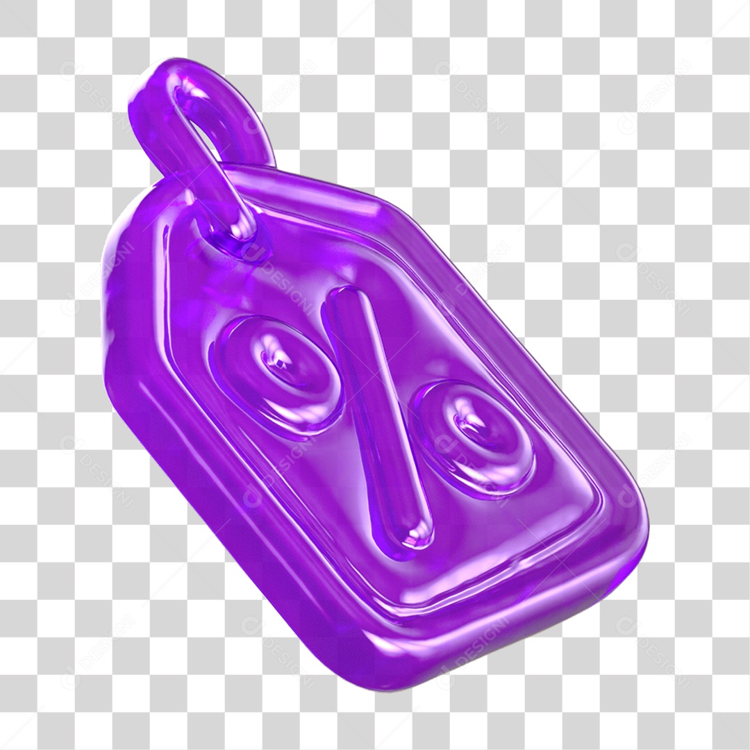 Ícone 3D Etiqueta de Desconto PNG Transparente