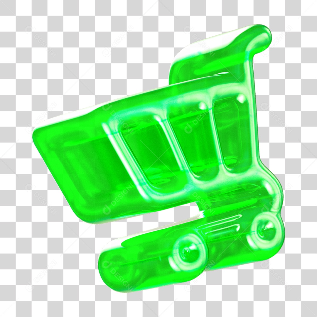 Ícone 3D Carrinho de Compras PNG Transparente