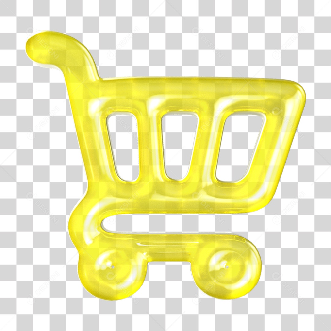 Ícone 3D Carrinho de Compras PNG Transparente