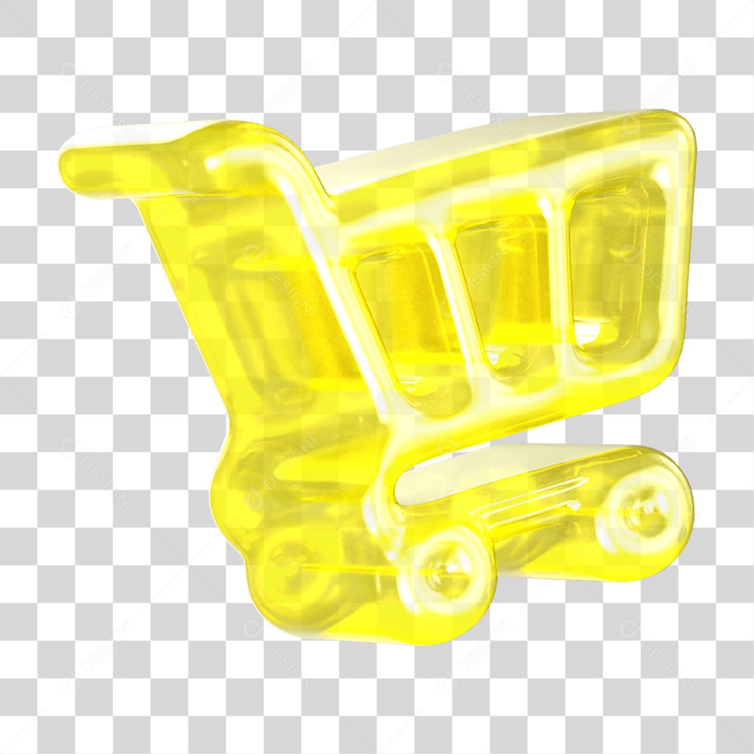 3D Shopping Cart PNG Transparent Icon