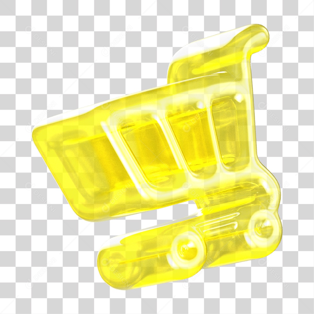 Ícone 3D Carrinho de Compras PNG Transparente