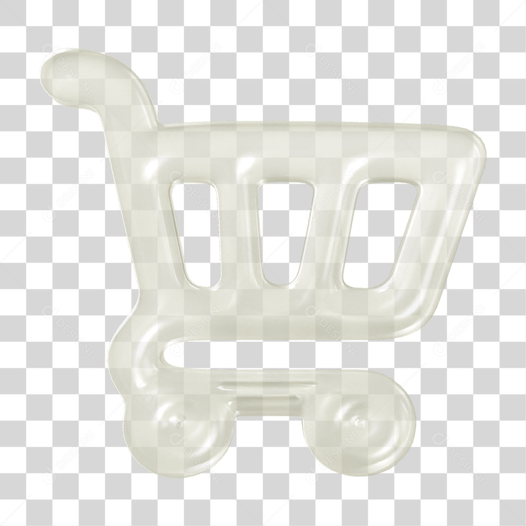 Ícone 3D Carrinho de Compras PNG Transparente