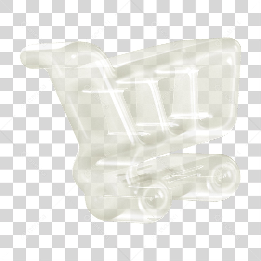 Ícone 3D Carrinho de Compras PNG Transparente