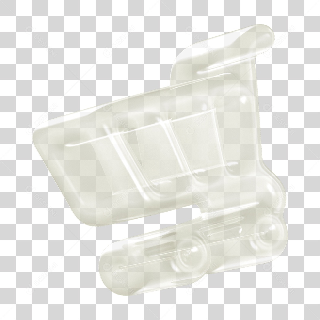 Ícone 3D Carrinho de Compras PNG Transparente