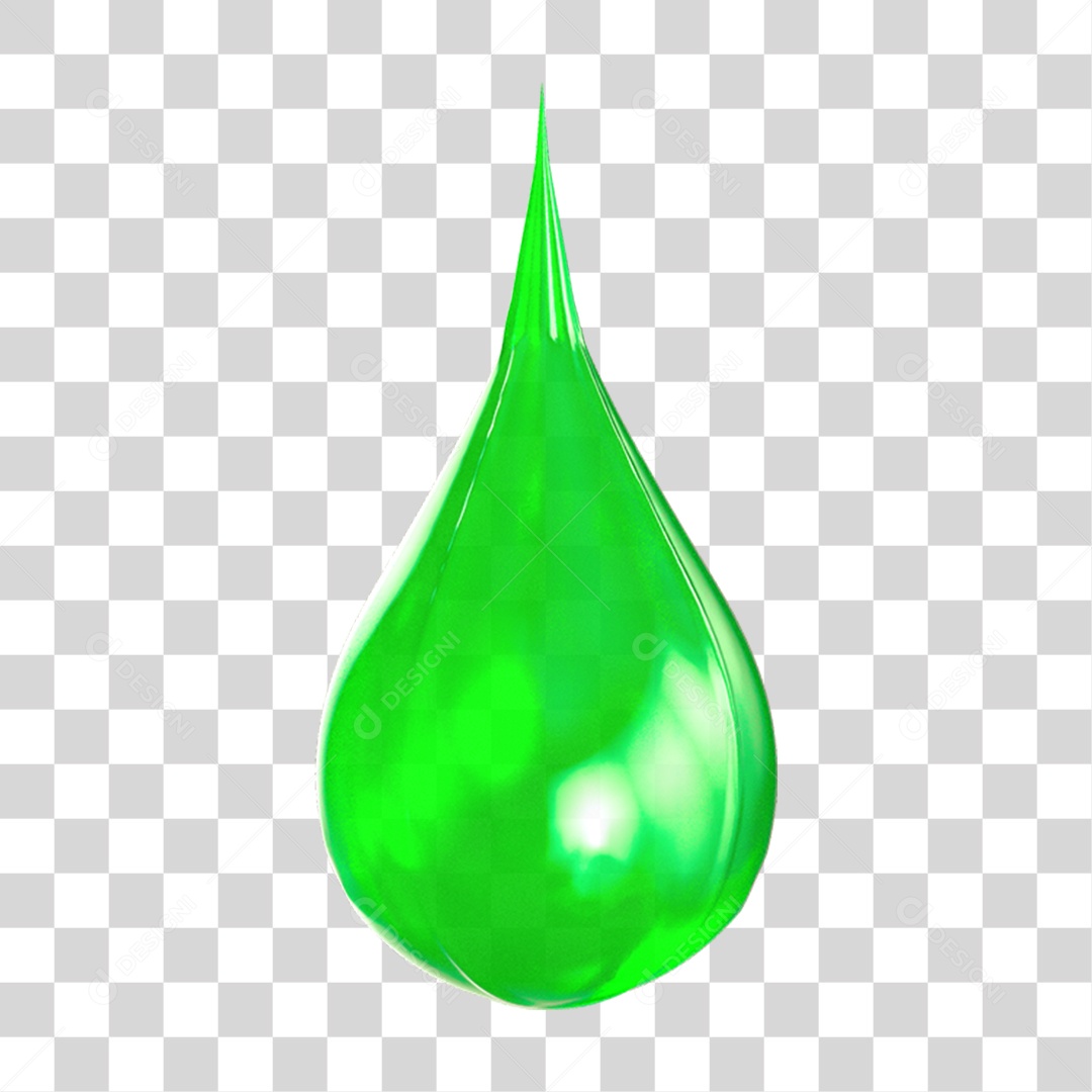 Ícone 3D Gota de Água PNG Transparente