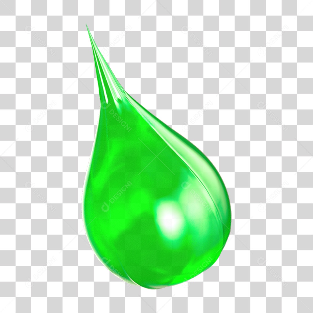 Ícone 3D Gota de Água PNG Transparente