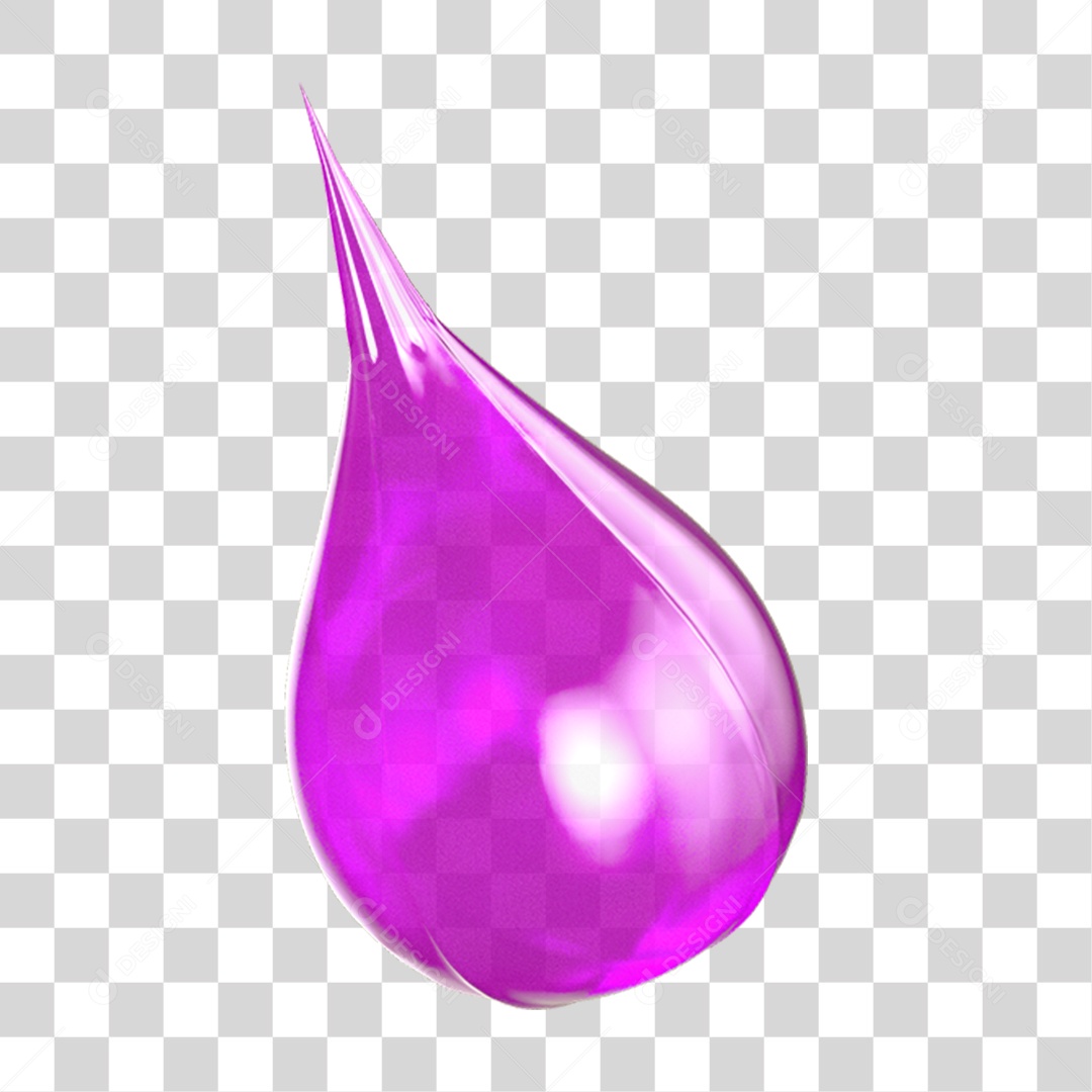 Ícone 3D Gota de Água PNG Transparente