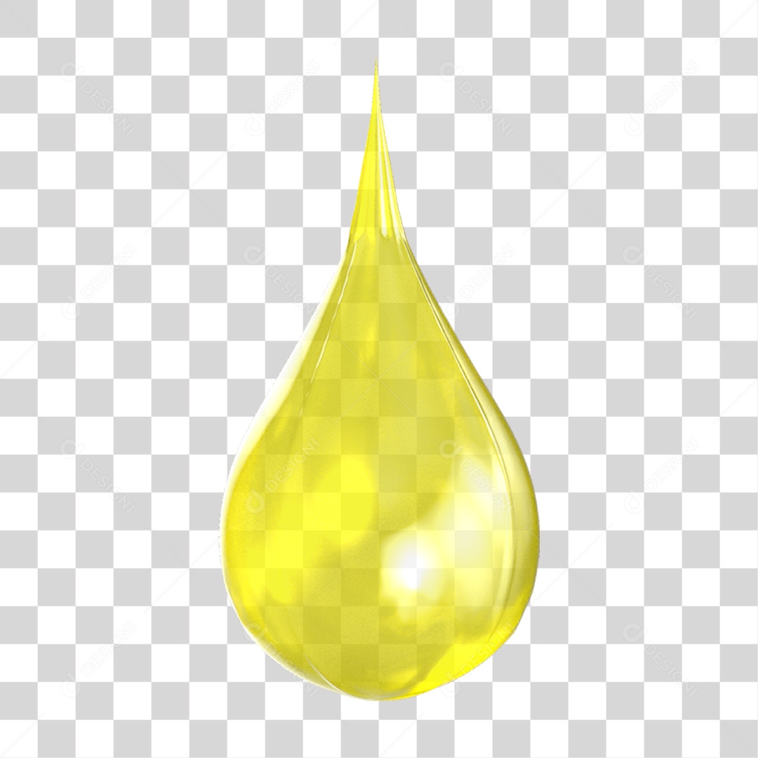 Ícone 3D Gota de Água PNG Transparente