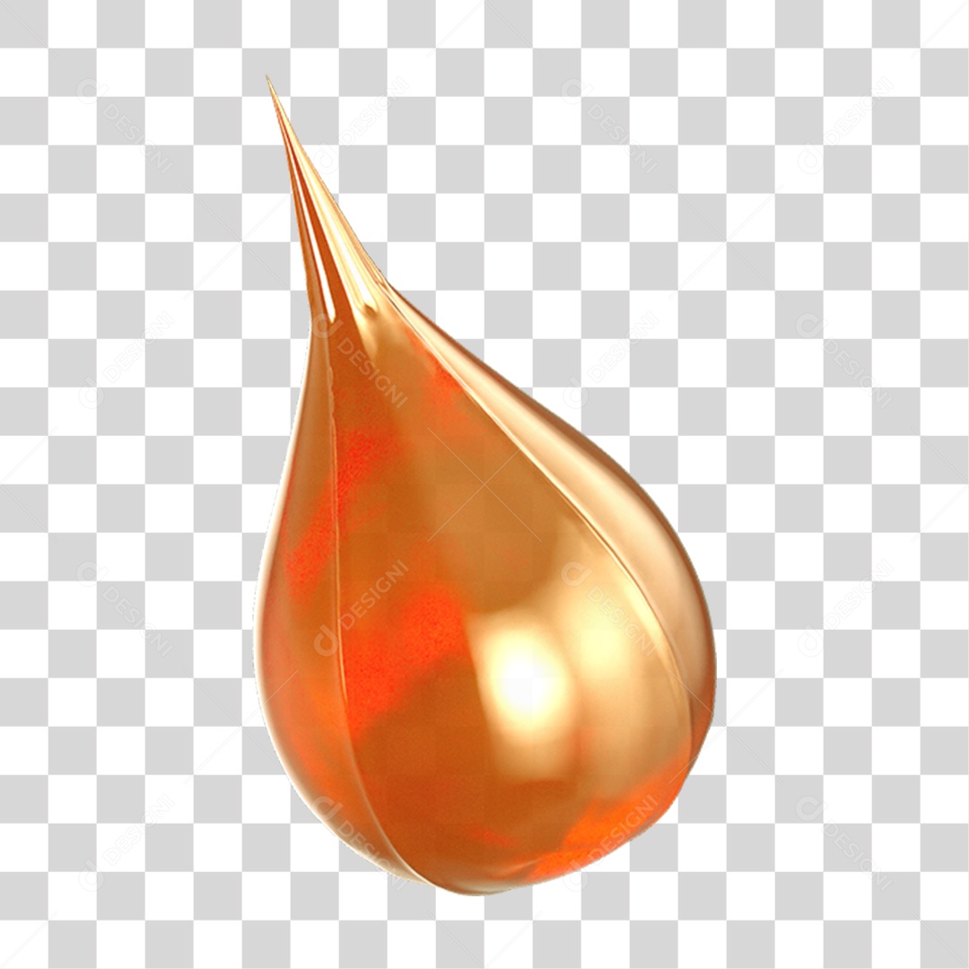 Ícone 3D Gota de Água PNG Transparente