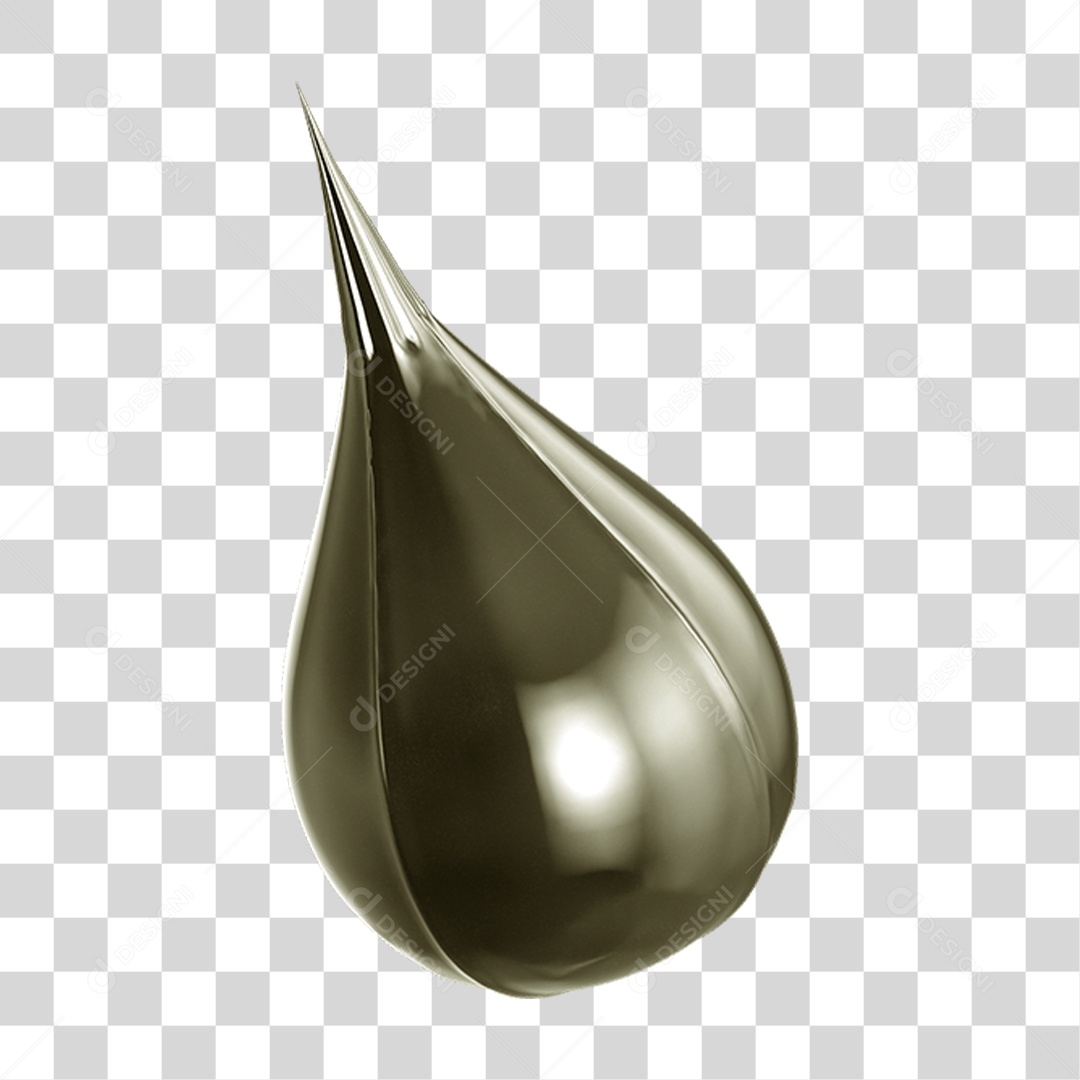 Ícone 3D Gota de Água PNG Transparente