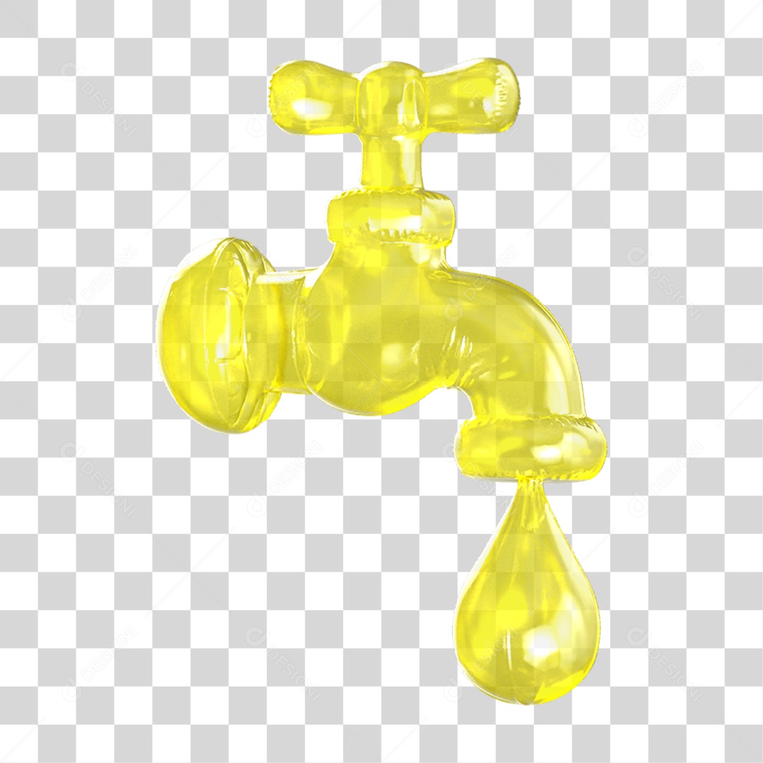 3D Dripping Faucet Icon Transparent PNG