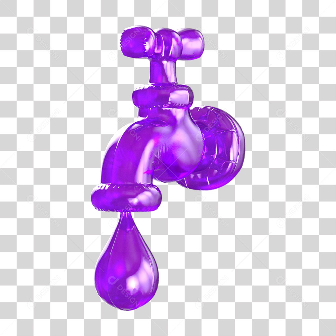 3D Dripping Faucet Icon Transparent PNG