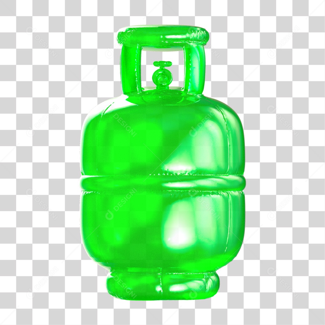 Ícone 3D Botijão de Gás Fogo PNG Transparente