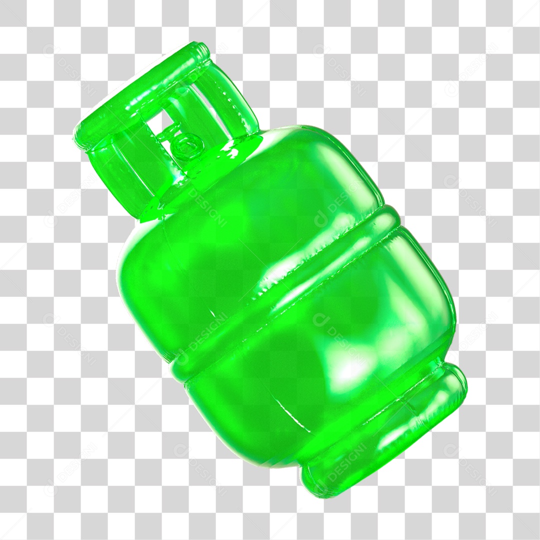 Ícone 3D Botijão de Gás Fogo PNG Transparente