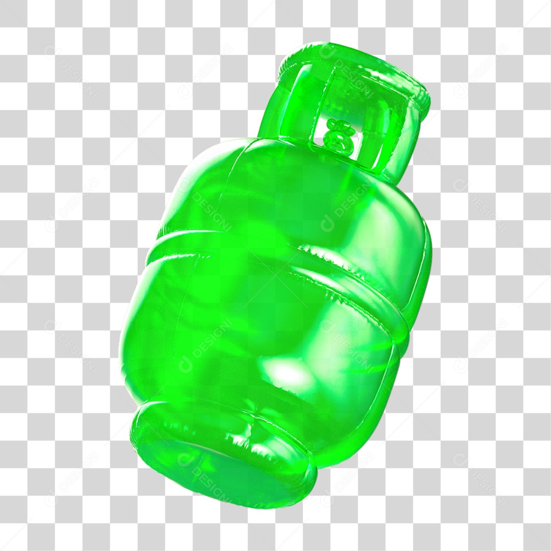 Ícone 3D Botijão de Gás Fogo PNG Transparente
