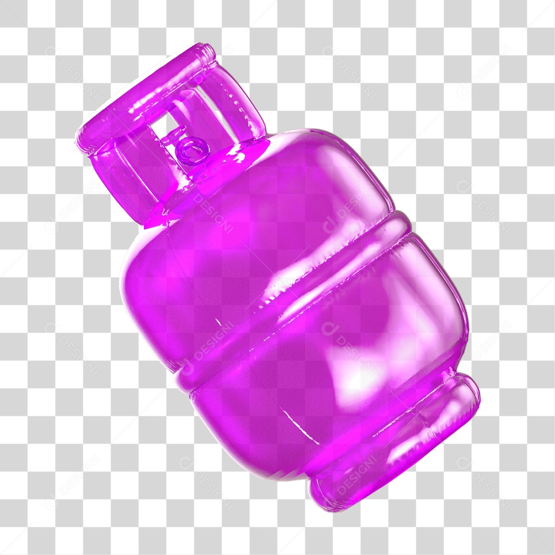 Ícone 3D Botijão de Gás Fogo PNG Transparente