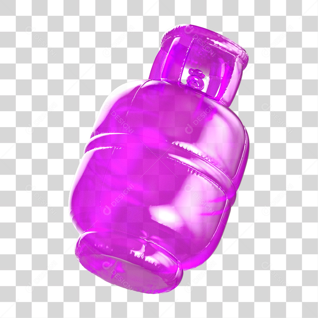 Ícone 3D Botijão de Gás Fogo PNG Transparente