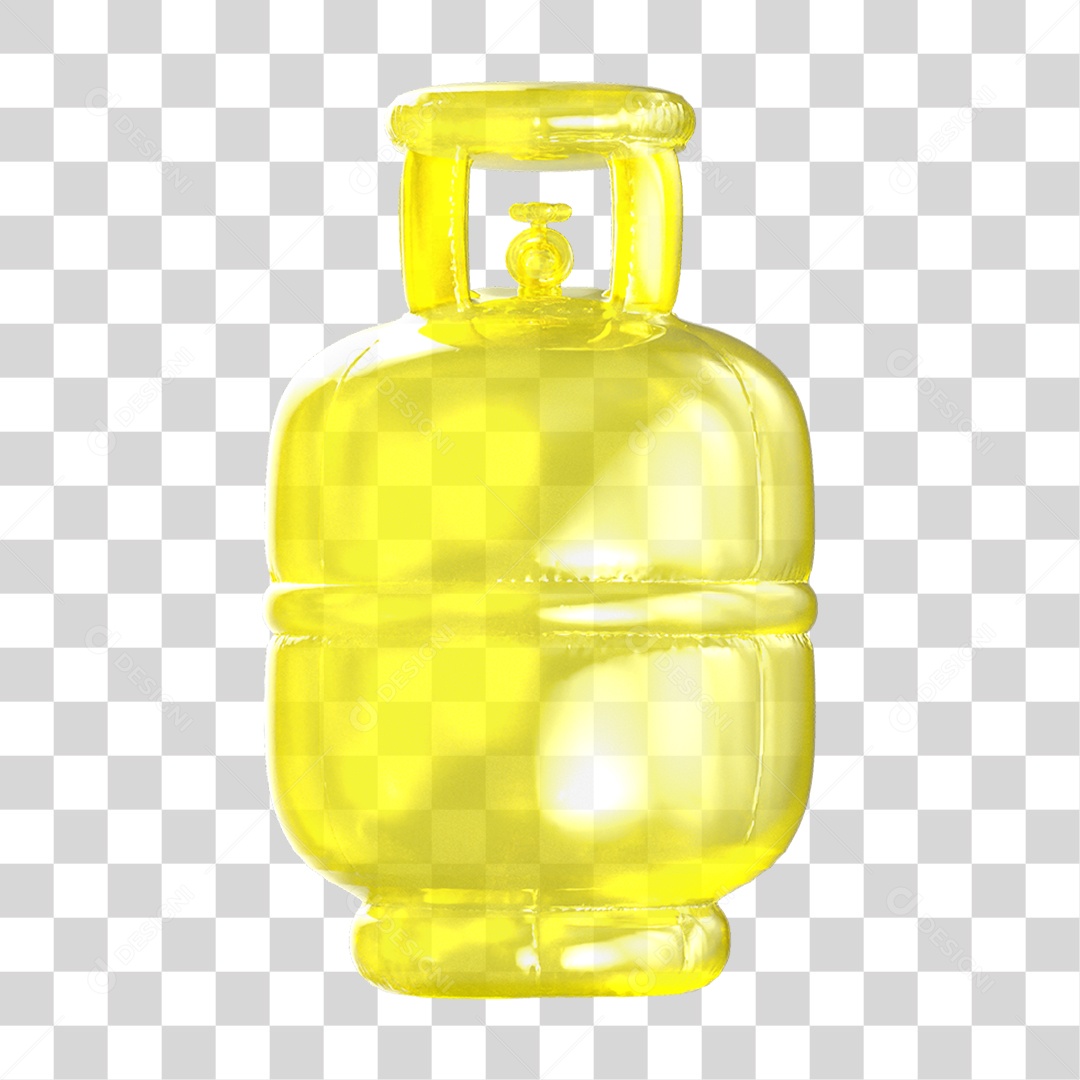 Ícone 3D Botijão de Gás Fogo PNG Transparente