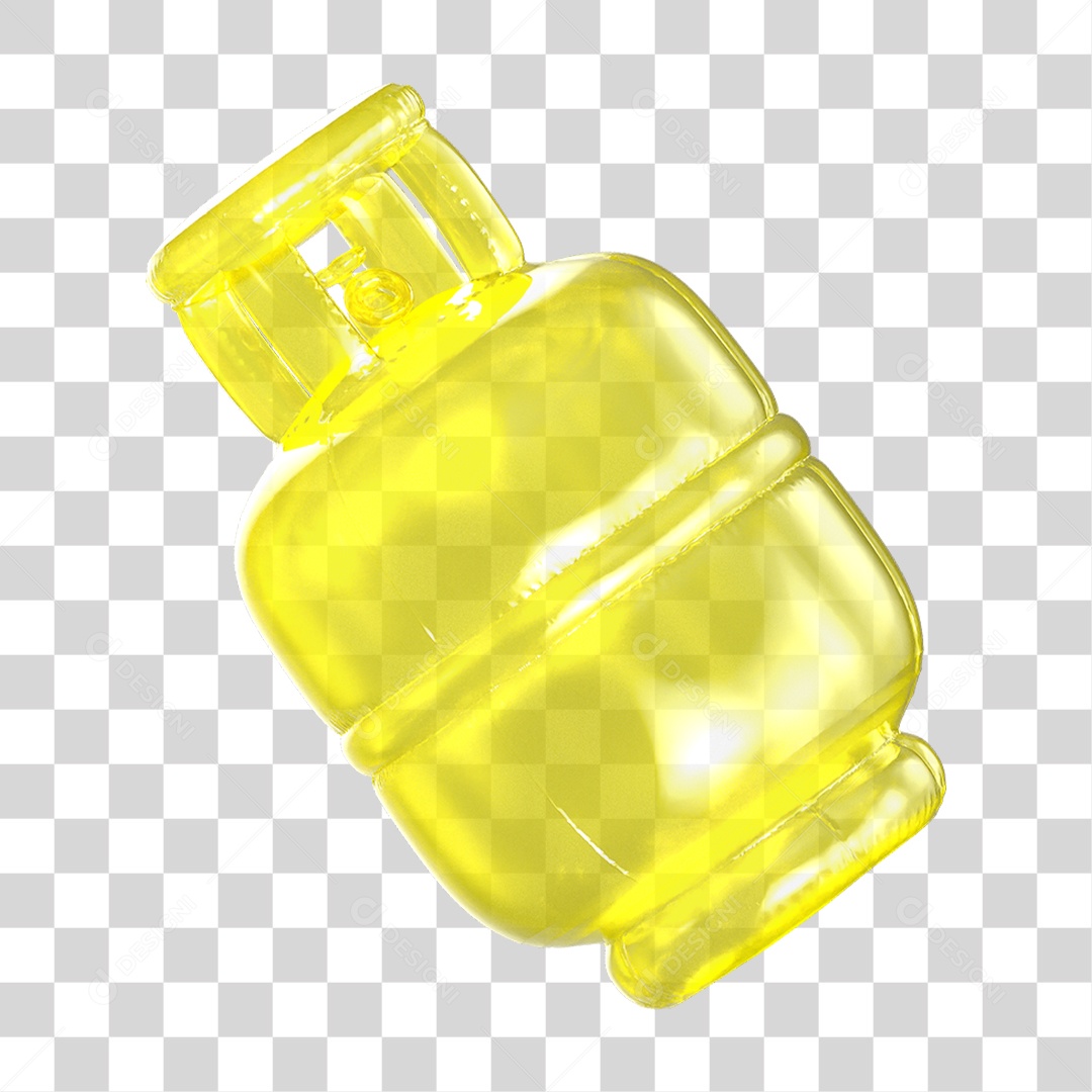 Ícone 3D Botijão de Gás Fogo PNG Transparente
