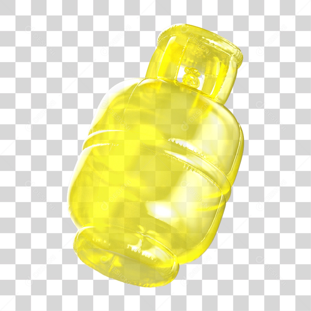 Ícone 3D Botijão de Gás Fogo PNG Transparente