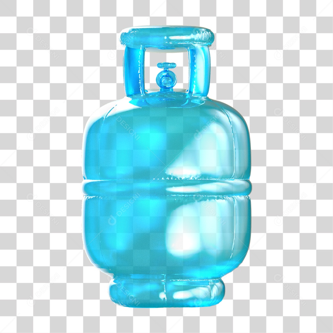 Ícone 3D Botijão de Gás Fogo PNG Transparente