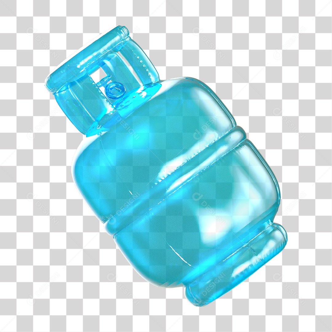 Ícone 3D Botijão de Gás Fogo PNG Transparente