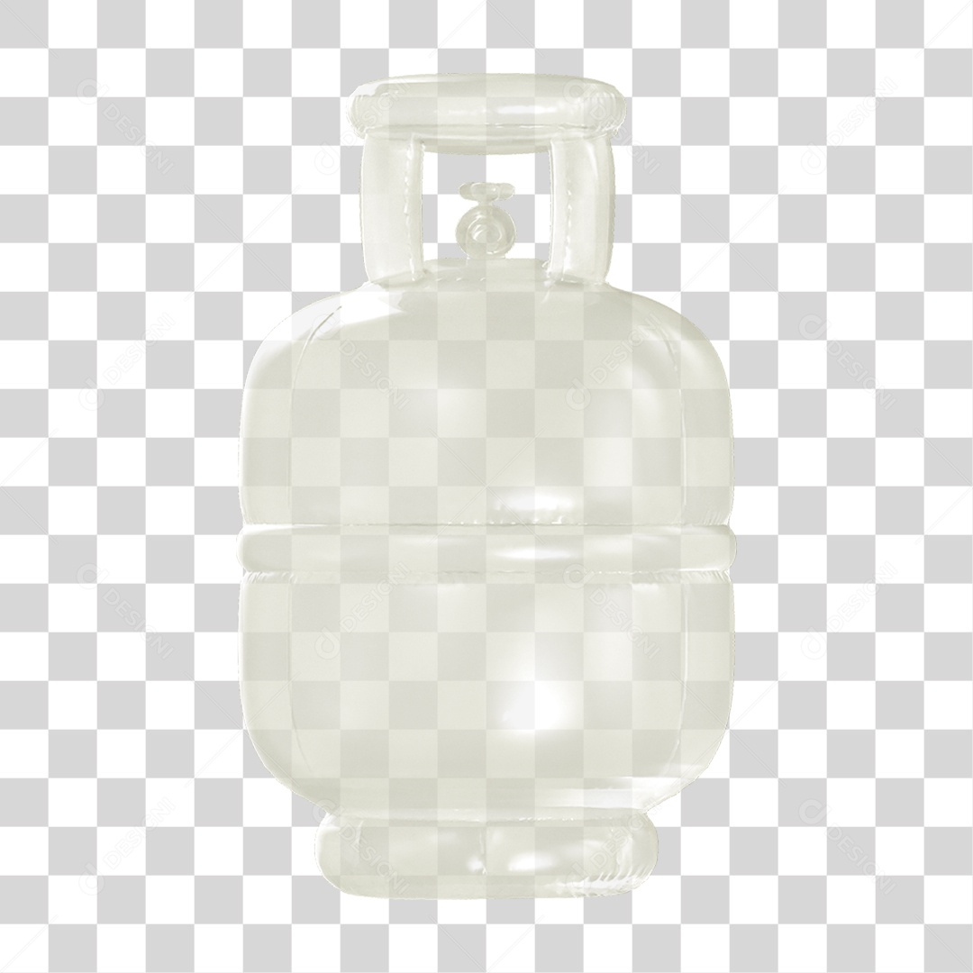 Ícone 3D Botijão de Gás Fogo PNG Transparente