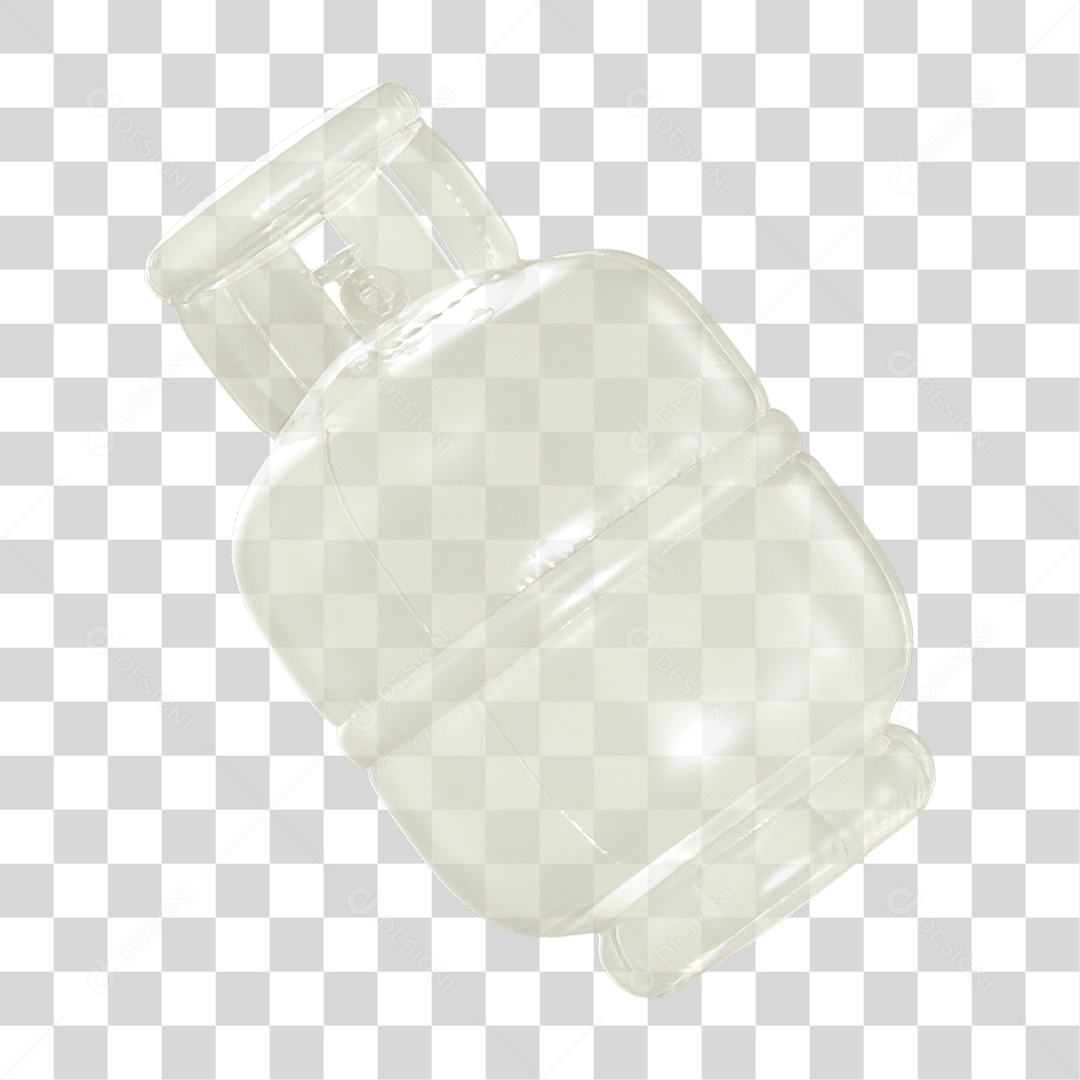Ícone 3D Botijão de Gás Fogo PNG Transparente