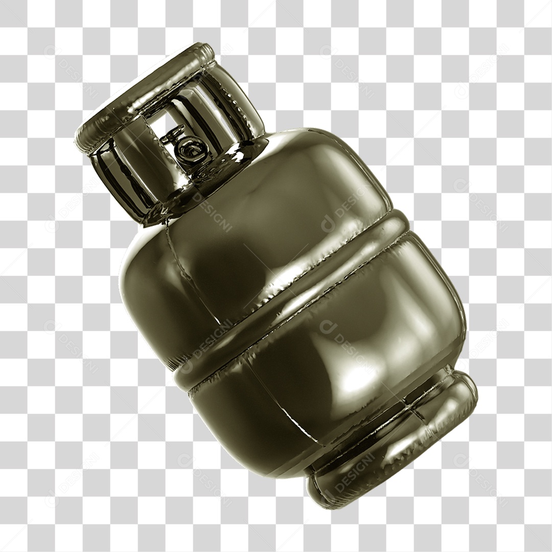 Ícone 3D Botijão de Gás Fogo PNG Transparente