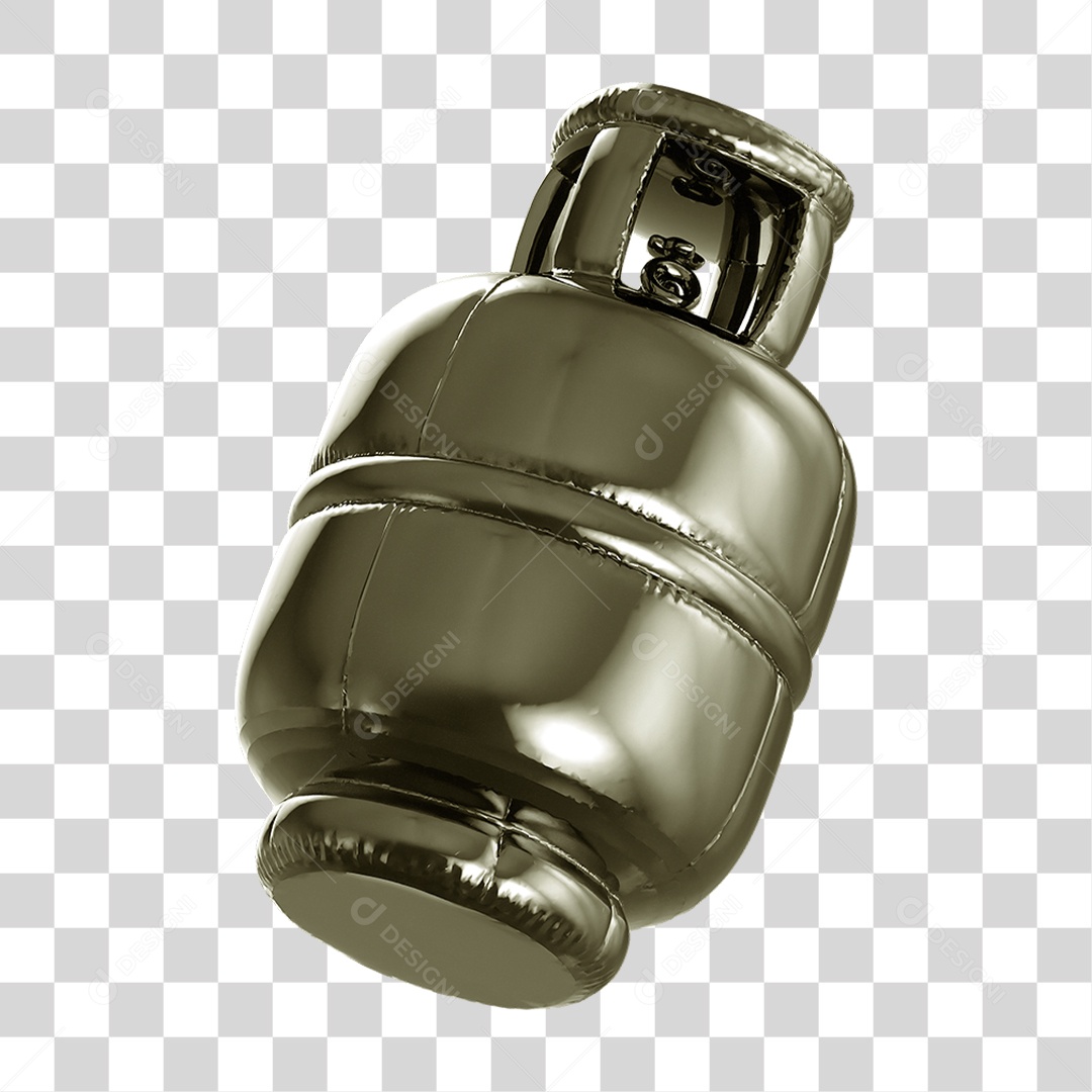 Ícone 3D Botijão de Gás Fogo PNG Transparente