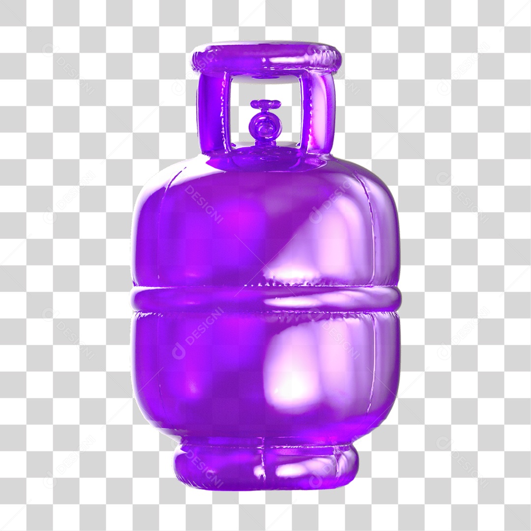 Ícone 3D Botijão de Gás Fogo PNG Transparente