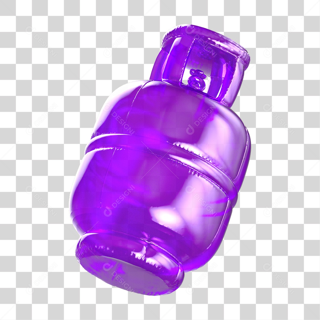 Ícone 3D Botijão de Gás Fogo PNG Transparente