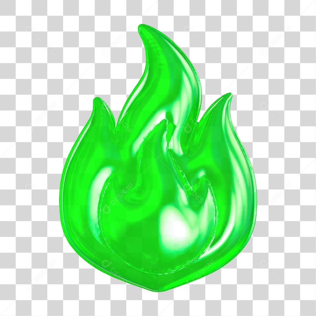 Ícone 3D Chama Fogo PNG Transparente