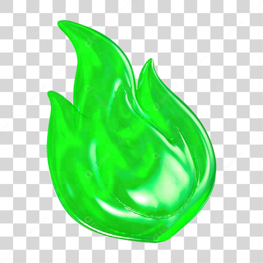 Ícone 3D Chama Fogo PNG Transparente
