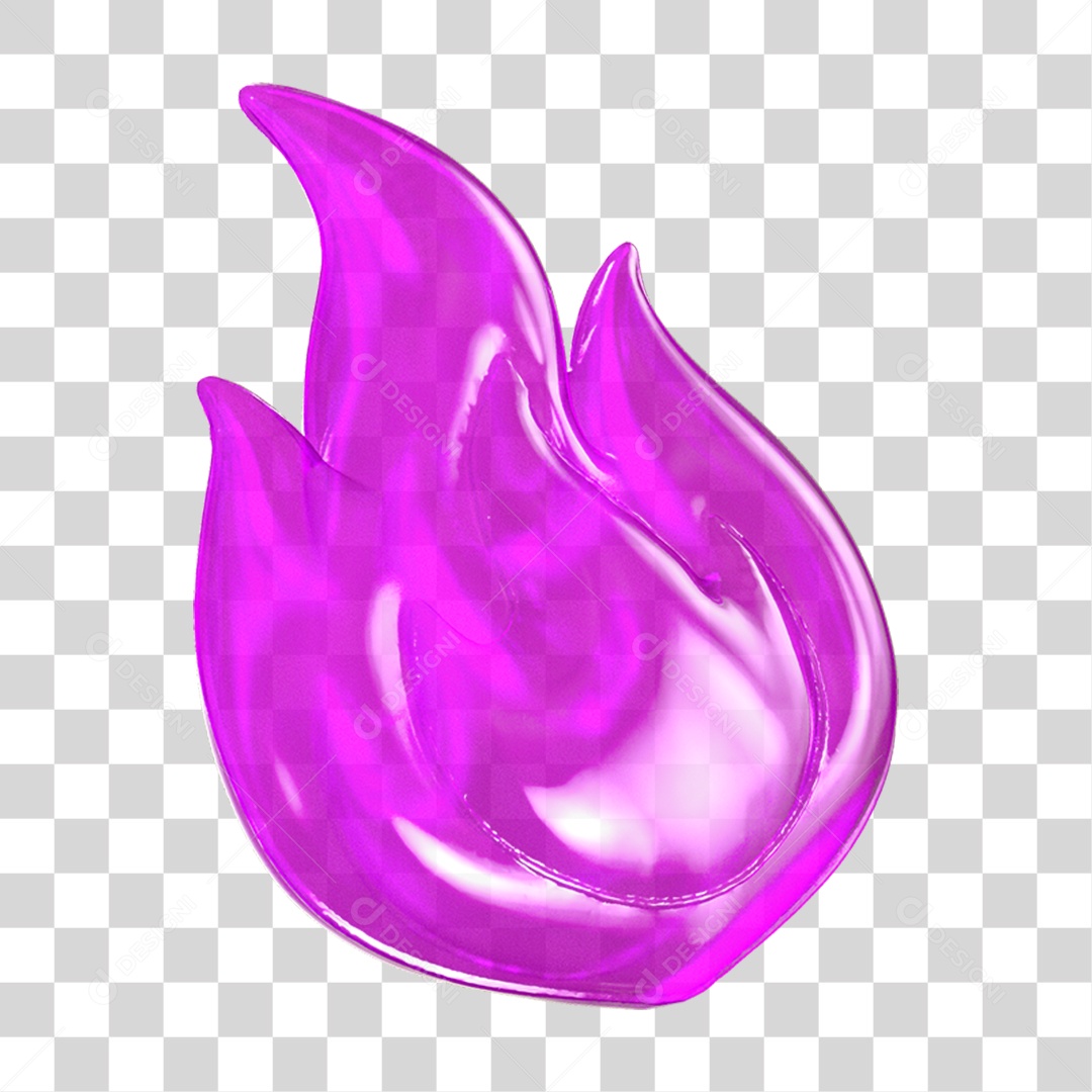 Ícone 3D Chama Fogo PNG Transparente