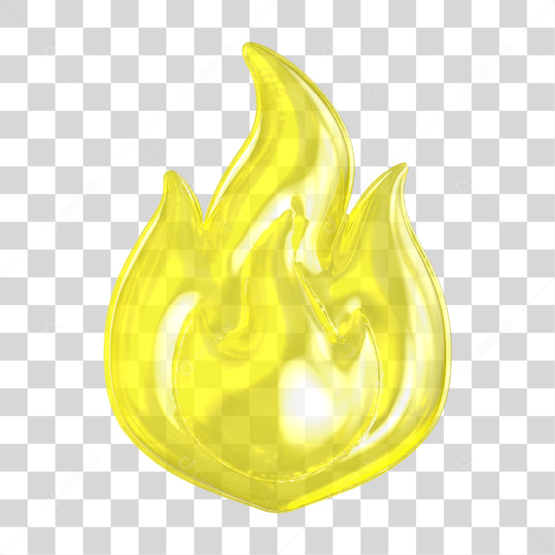 Ícone 3D Chama Fogo PNG Transparente