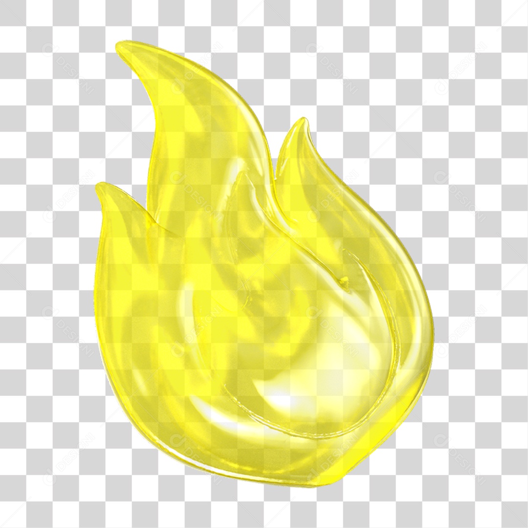 Ícone 3D Chama Fogo PNG Transparente
