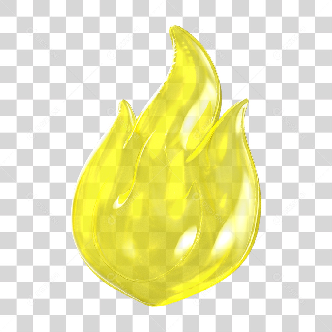 Ícone 3D Chama Fogo PNG Transparente