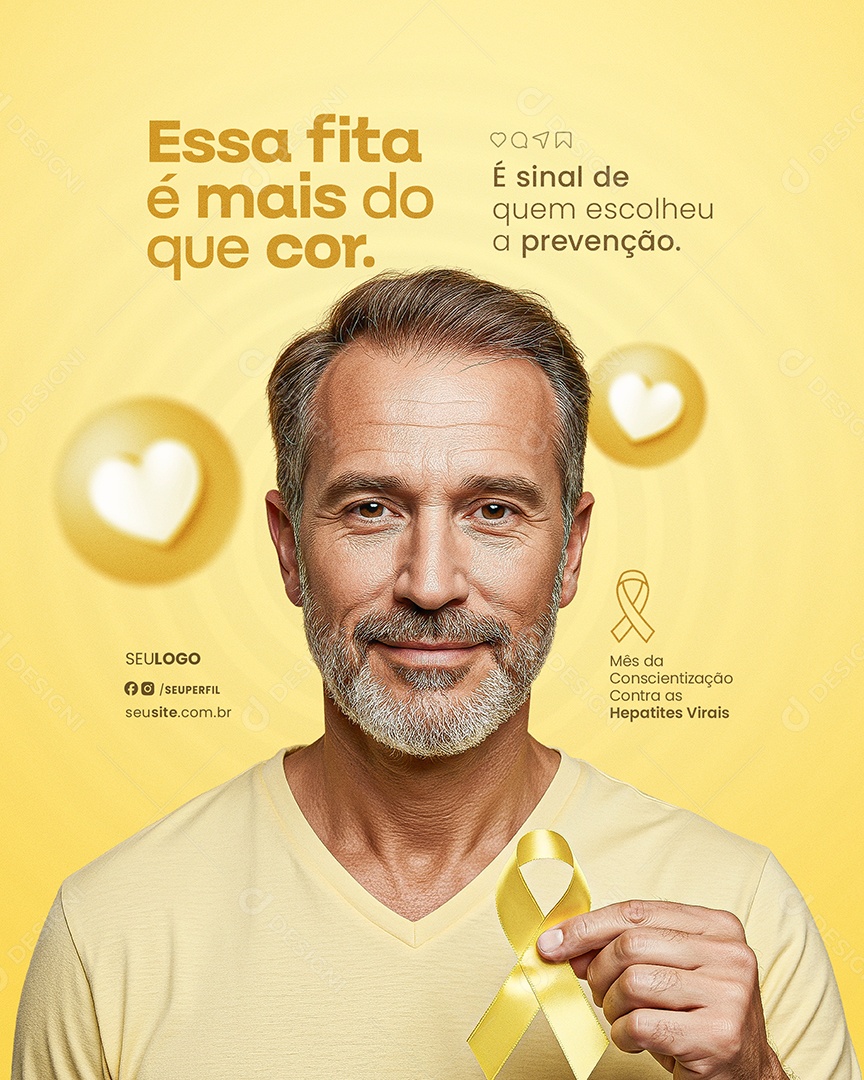 Julho Amarelo Essa Fita é Mais do Que Cor Social Media PSD Editável