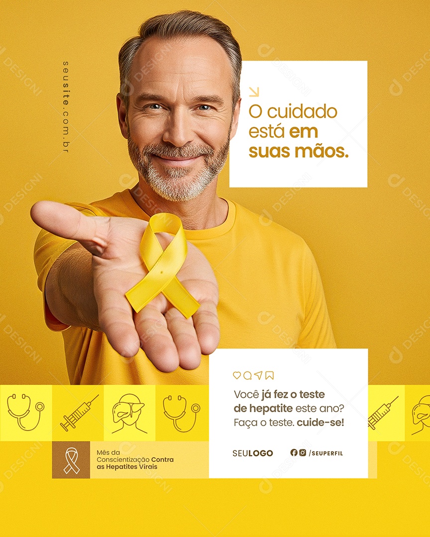 Julho Amarelo Social Media PSD Editável