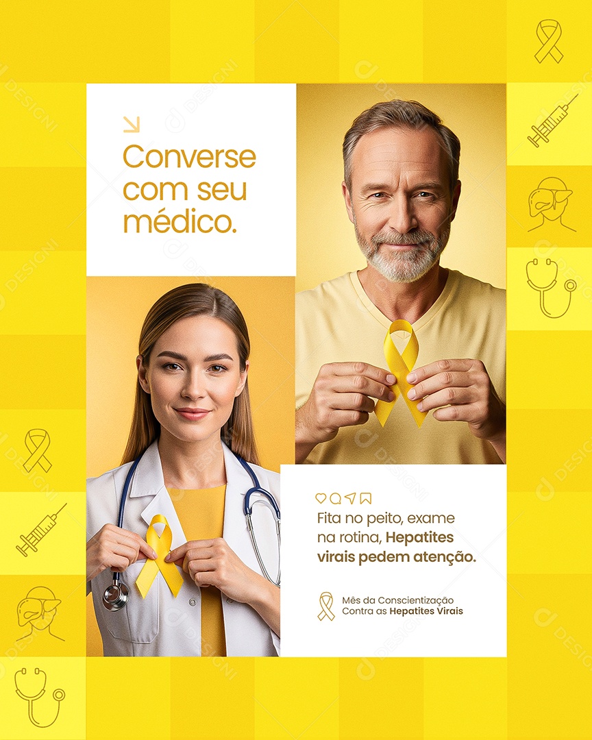 Julho Amarelo Converse Com Seu Médico Social Media PSD Editável