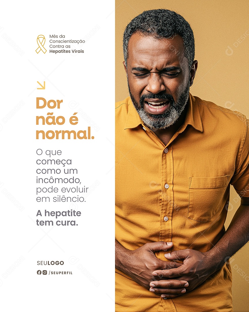 Julho Amarelo Dor Não é Mal  Social Media PSD Editávelv