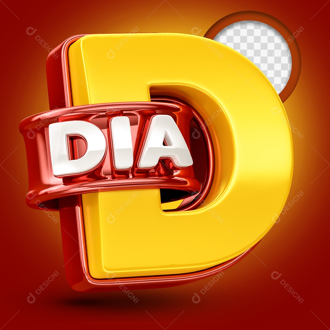 Dia D Selo 3D para Composição PSD