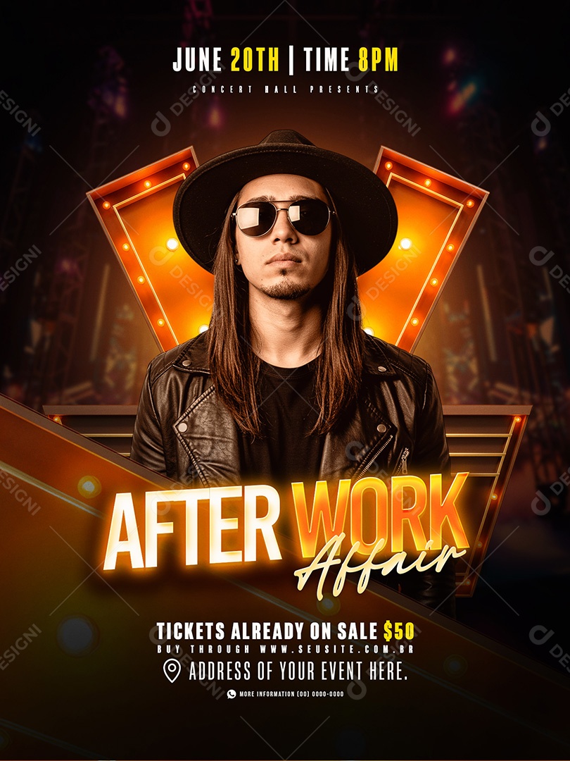 Feed Flyer After Work Affair Social Media PSD Editável